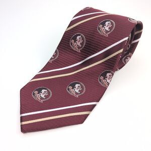 EAGLES WINGS for FSU 100% Silk Tie Florida State Seminoles Logo Garnet and Gold
